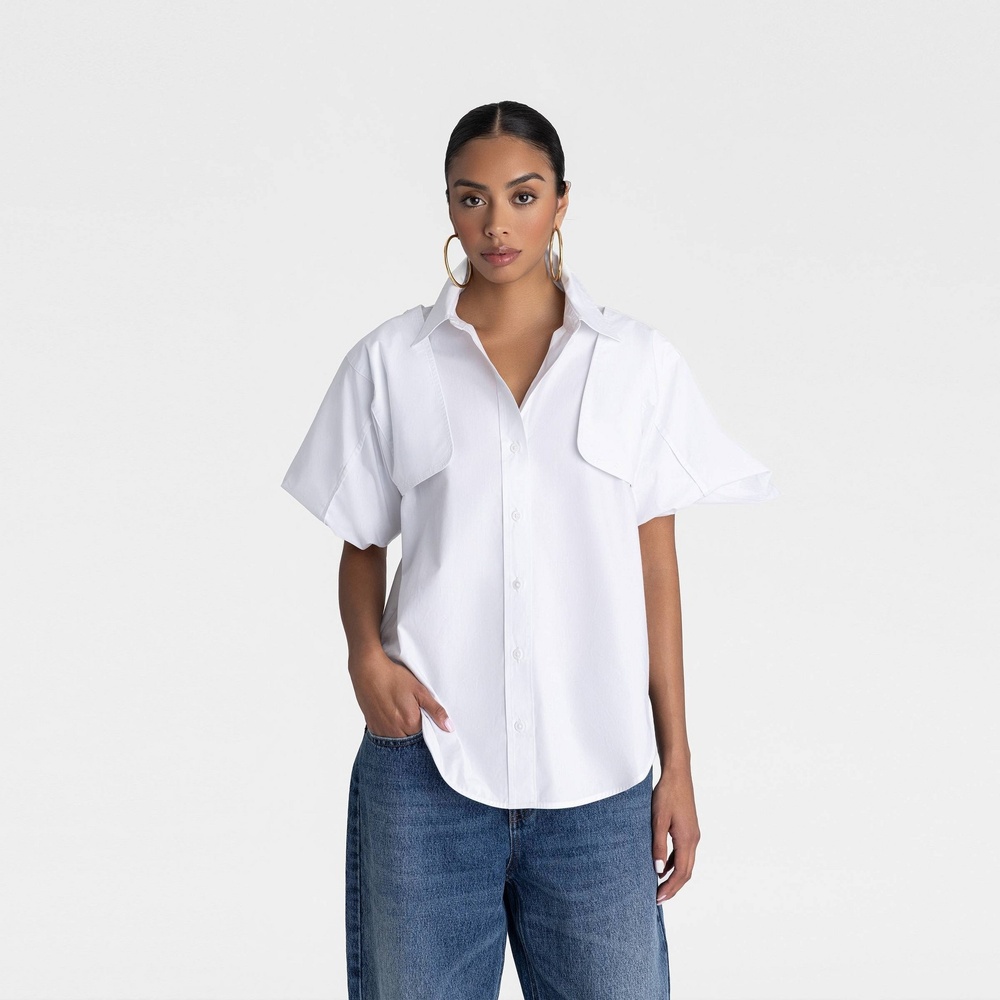 KBB by KAHLANA x Target S Small The Convertible Long Sleeve Shirt Button Down